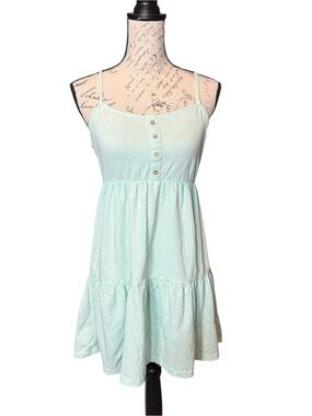 Roxy Mint Green Ribbed Cotton Mini Dress Size Medium